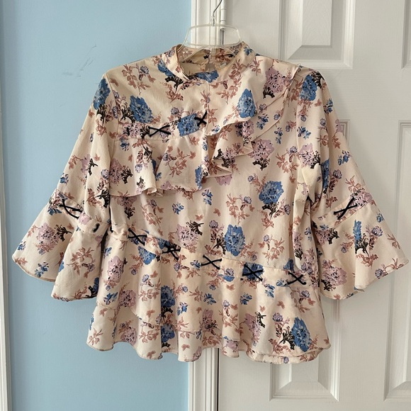 WEEKEND SALE! ASOS pink floral blouse - Picture 1 of 5